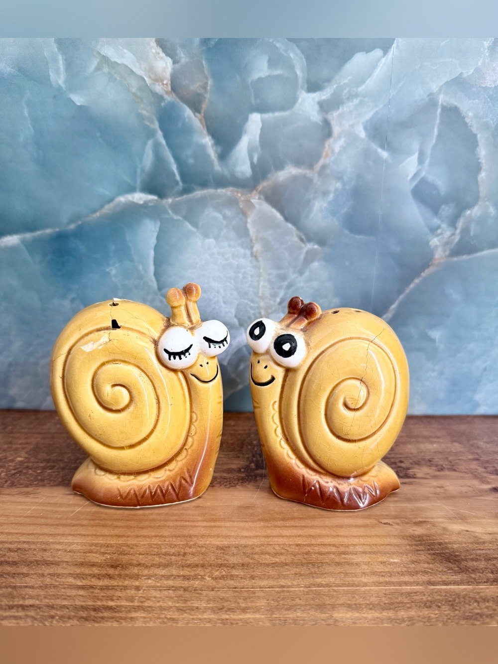 Vintage Snail Salt and Pepper Shakers